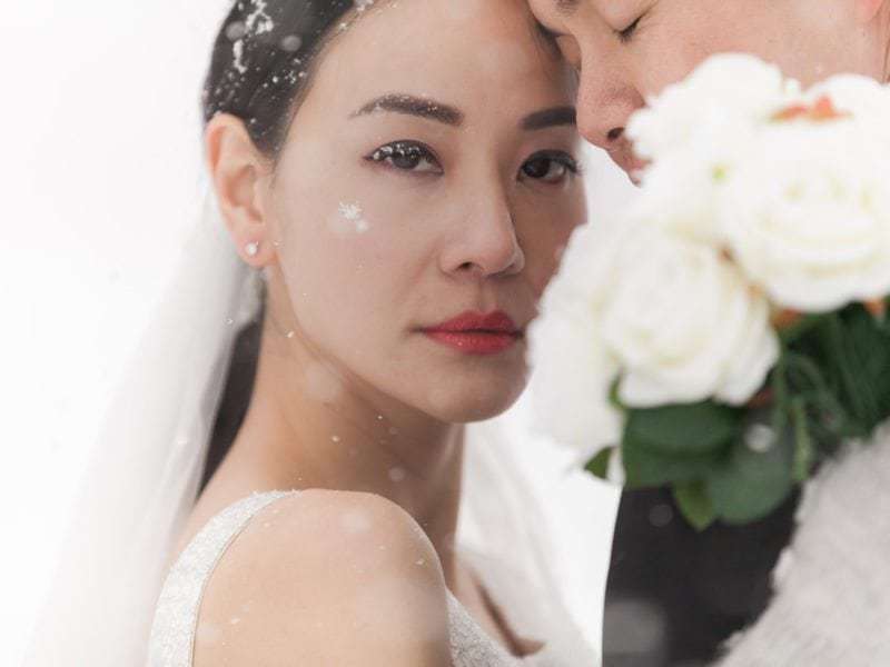 Ti and Fay on their pre-wedding shoot in Niseko