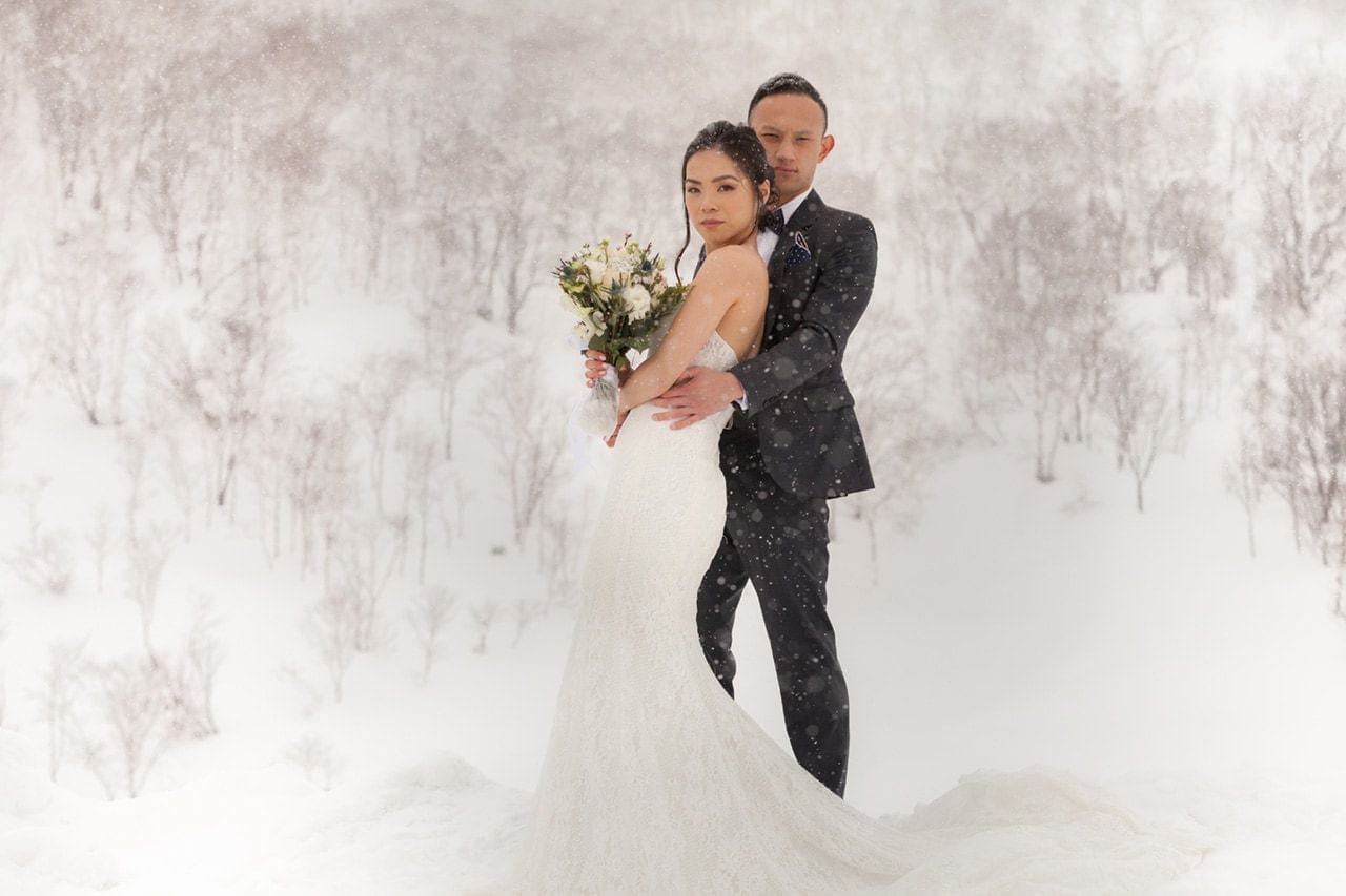 Pre wedding photographic shoot in Niseko