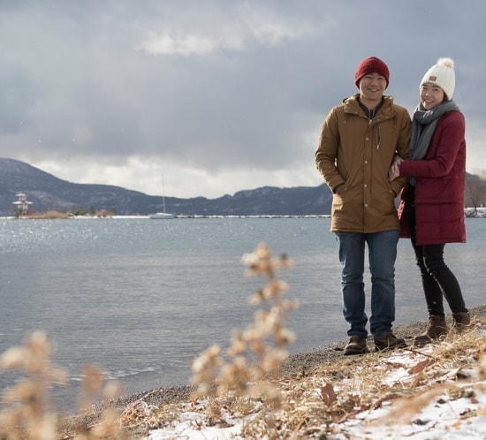 Niseko Photography engagement photography at Lake Toya