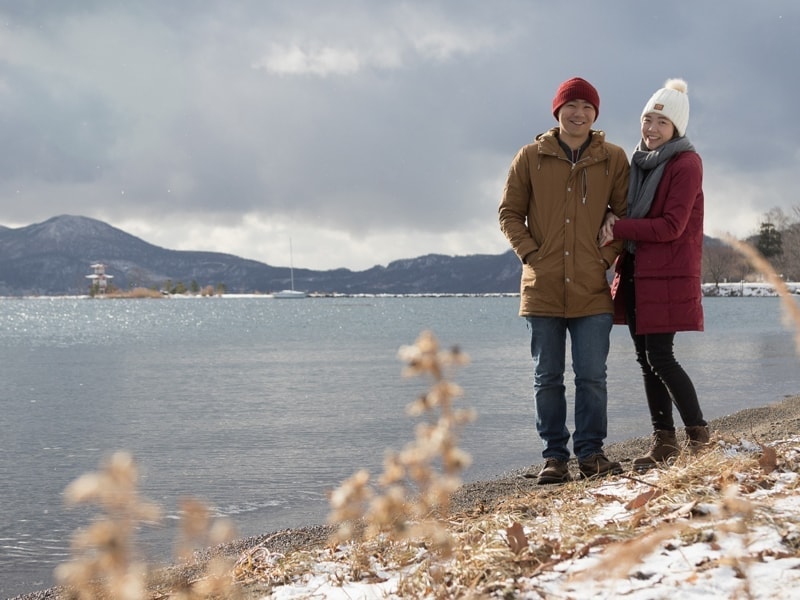 Niseko Photography engagement photography at Lake Toya