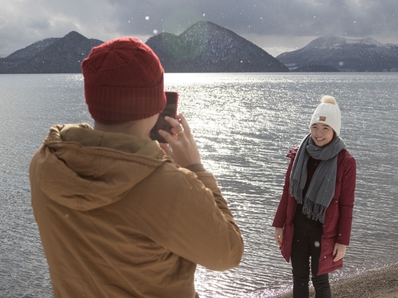 Niseko Photography engagement photography at Lake Toya